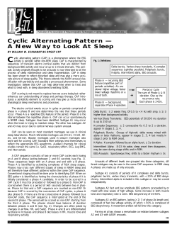 Cyclic Alternating Pattern &mdash; A New Way to Look At Sleep