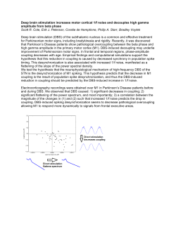 Deep brain stimulation increases motor cortical 1/f