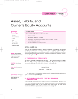 Asset, Liability, and Owner`s Equity Accounts