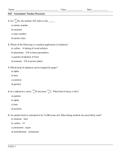 1. For Ra, the number 202 refers to the _____. a) atomic number b