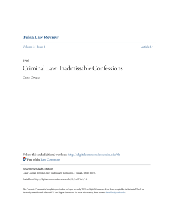 Criminal Law: Inadmissable Confessions