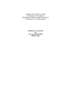 Course Catalog - Spring 2014