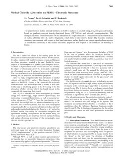 Methyl Chloride Adsorption on Si(001)&minus;Electronic Structure