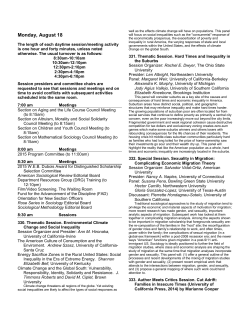 Monday, August 18 - American Sociological Association