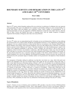 boundary surveys and demarcation in the late 19th and early 20th