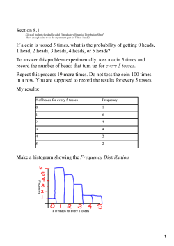 Section 8.1 If a coin is tossed 5 times, what is the probability of