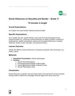 Social Influences on Sexuality and gender roles