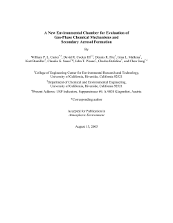 A New Environmental Chamber for Evaluation of Gas