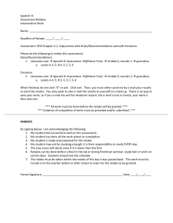 SPIII 4.1 Subjunctive of Recommendations and Emotions Retake Work