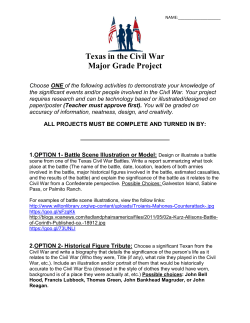 Texas in the Civil War Major Grade Project