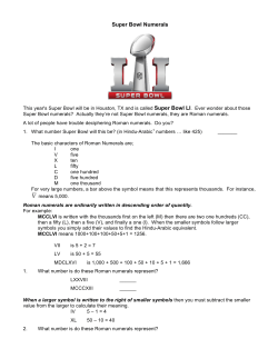 Super Bowl Numerals