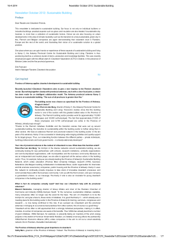 Newsletter October 2012: Sustainable Building