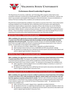 Performance-Based Leadership Programs