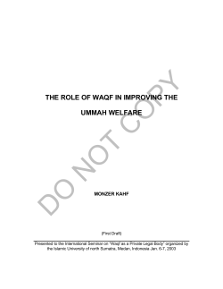 THE ROLE OF WAQF IN IMPROVING THE UMMAH WELFARE