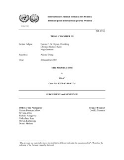 Judgement and Sentence