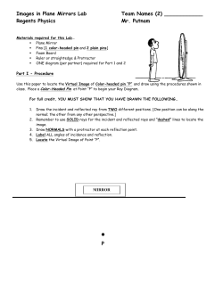 Images in Plane Mirrors Lab Team Names (2) ______ Regents