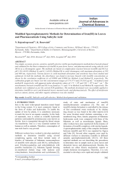 Modified Spectrophotometric Methods for Determination of Iron(III) in