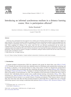 Introducing an informal synchronous medium in a distance learning