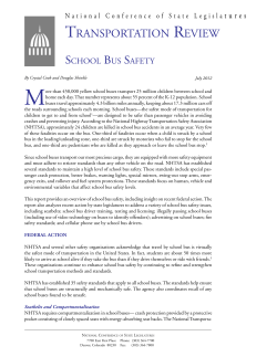 School Bus Safety - National Conference of State Legislatures