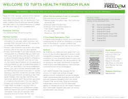 New Member Enrollment Form - Tufts Health Freedom Plan