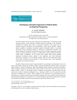 Developing a Normative Approach to Political Satire
