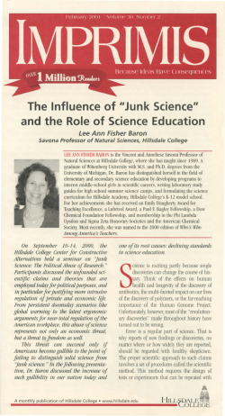 The Influence of "Junk Science" and the Role of Science Education