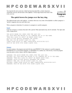Pangram - HP CodeWars