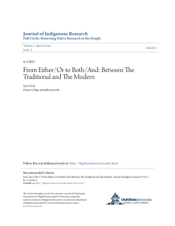 From Either/Or to Both/And: Between The Traditional and The Modern