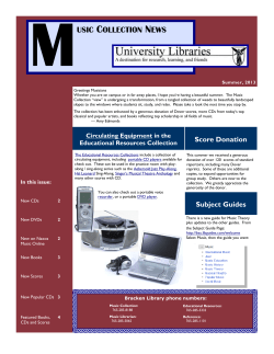MUSIC COLLECTION NEWS - Ball State University