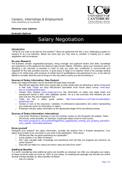 Salary Negotiation - University of Canterbury