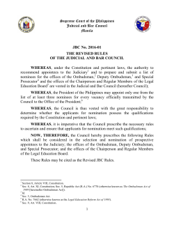 Supreme Court of the Philippines Judicial and Bar Council Manila