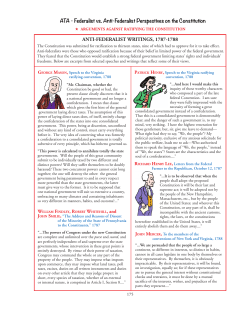 ATA Anti-Federalist vs Federalist Perspectives