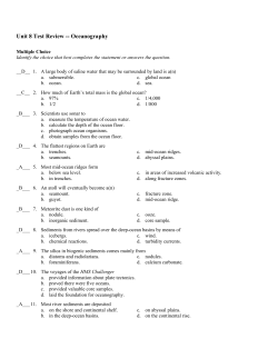 Unit 8 Test Review -- Oceanography