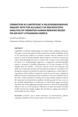 CREMATION AS LIMITATION? A PALEODEMOGRAPHIC INQUIRY