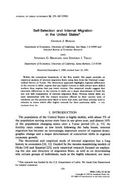 1992. Self-Selection and Internal Migration in the United States