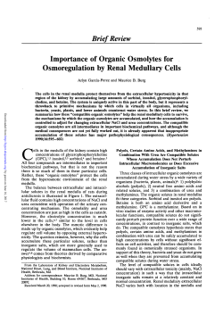Importance of Organic Osmolytes for Osmoregulation