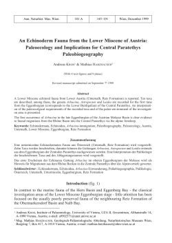An Echinoderm Fauna from the Lower Miocene of Austria