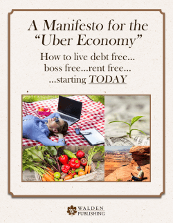 A Manifesto for the &ldquo;Uber Economy&rdquo;