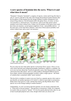 A new species of hominin hits the news.