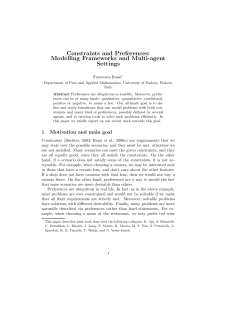 Constraints and Preferences: Modelling Frameworks