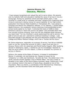 Oaxaca, Mexico - Siena Community