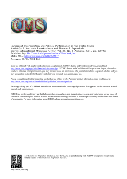 Immigrant Incorporation and Political Participation in the United States