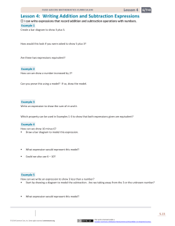 Lesson 4: Writing Addition and Subtraction Expressions