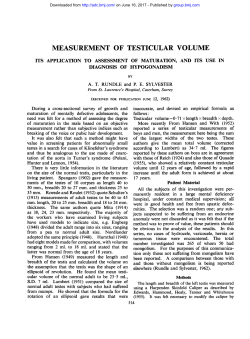 measurement of testicular volume - Archives of Disease in Childhood