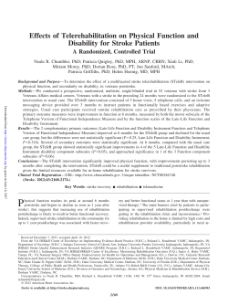 Effects of Telerehabilitation on Physical Function
