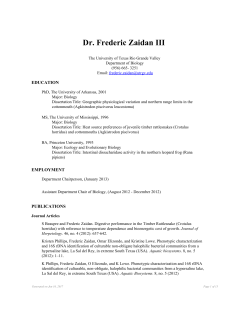 Dr. Frederic Zaidan III - University of Texas Rio Grande Valley