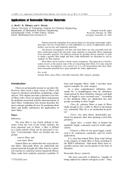 Applications of Renewable Fibrous Materials