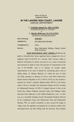 judgment sheet - Lahore High Court