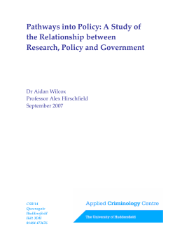 Pathways into Policy: A Study of the Relationship between Research