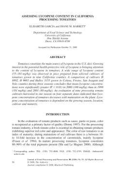 Assessing Lycopene Content in California Processing Tomatoes